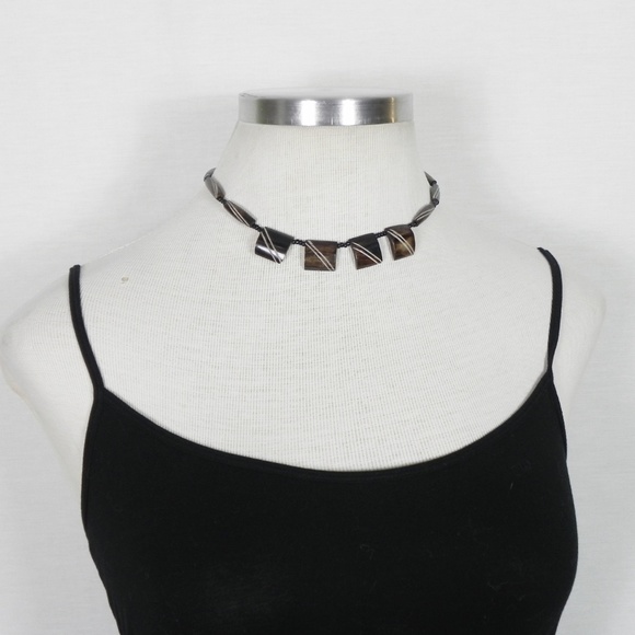 Vintage | Carved Necklace Brown Natural Look - Picture 7 of 7